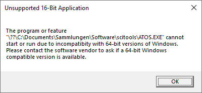 Unsupported 16-Bit Application
